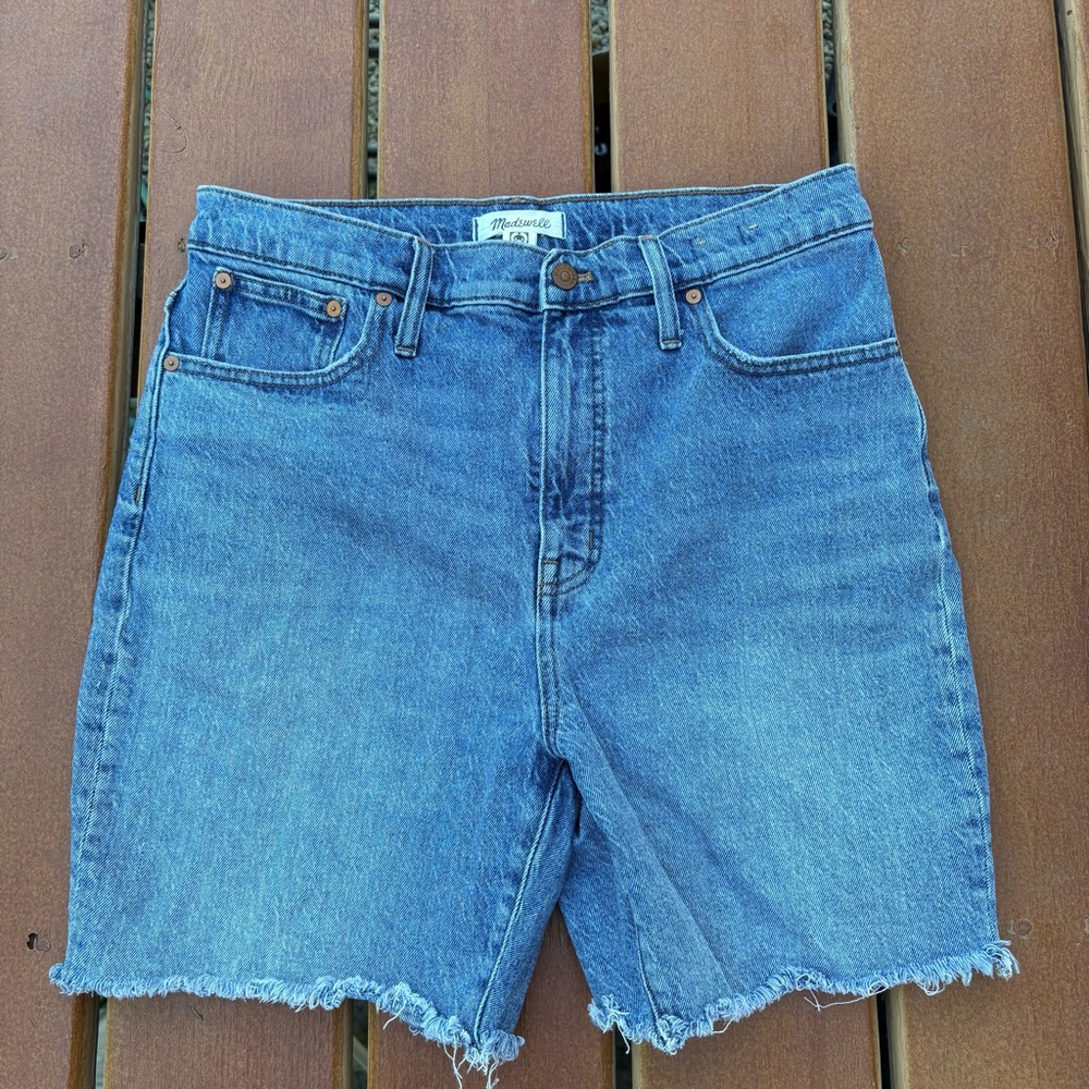 Madewell Blue High-Waisted Jean Shorts